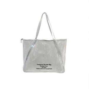 Sac à bandoulière transparent 52x36x13cm, sangle en PU, accessoire de mode, style cristal - Product Image 3