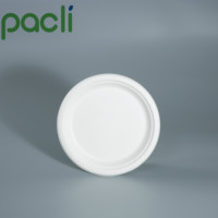 Assiettes en pulpe de bagasse de canne à sucre biodégradables écologiques de haute qualité - Emballage alimentaire jetable en gros pour le camping et la restauration