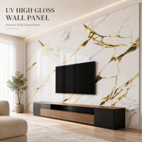 Panneau mural décoratif en PVC effet marbre brillant UV pour la décoration intérieure moderne des hôtels et des maisons