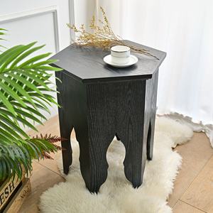 Mesa de Centro de Madera Negra con Forma Hexagonal de Estilo Nórdico Moderno INNOVA, Duradera y Fácil de Montar para Sala de Estar - Product Image 2