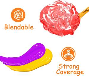 XinyiArt Safe 10 colori vivaci 10 colori vivaci 60ML di <span class=keywords><strong>pittura</strong></span> artistica per bambini forniture lavabili Set di vernice per dita per mani e piedi - Product Image 2