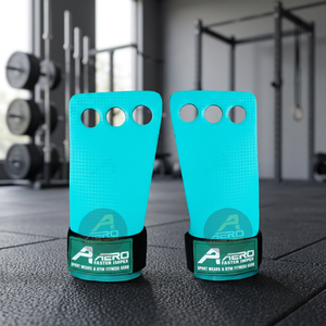 AERO AFI-5627 Carbon Fiber 3-Hole Finger Exercise Hand Grips with Velcro Wrist Strap for Gymnastics Lifting and <b>Pull</b>-<b>ups</b> - Product Image 2