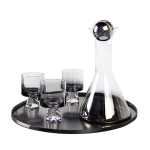 Gradient-Schwarzglas-Dekanter-Set: Weinkaraffe mit Whiskygläsern – Servier-Set für die Hausbar, Großhandel - Product Image 1