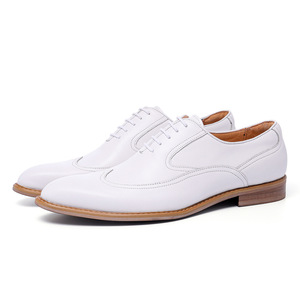 Chaussures Oxford Richelieu en cuir véritable haut de gamme, style britannique, formelles, faites à la main, antidérapantes, pour hommes - Product Image 1