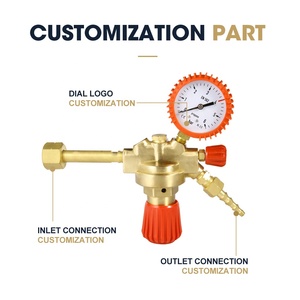Régulateur de pression de soudage/coupe GPL italien européen Réducteur de gaz GPL entièrement en laiton avec raccord d'entrée W21.8 - Product Image 3