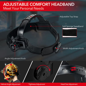 Casco <span class=keywords><strong>de</strong></span> Soldadura <span class=keywords><strong>de</strong></span> Fibra <span class=keywords><strong>de</strong></span> Carbono con Oscurecimiento Automático Digital y Energía Solar TRQWH, Protección DIN9-13, Tiempo <span class=keywords><strong>de</strong></span> Conmutación <span class=keywords><strong>de</strong></span> 0.15ms, 110x90mm - Product Image 4