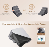 Escalier pliable portable en mousse à mémoire de forme, fabriqué par OEM, avec fond antidérapant, pour camping, matelas, invités, animaux de compagnie