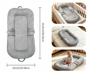 Wholesale Multi-functional Baby <b>Nest</b> Lounger Minky Fabric Infant <b>Sleep</b> <b>Nest</b> Foldable Portable Baby Bed for Newborn - Product Image 2