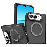 Étui magnétique pliable 2 en 1 pour iPhone Duo, transparent, aimant puissant, protection antichoc avec support en alliage