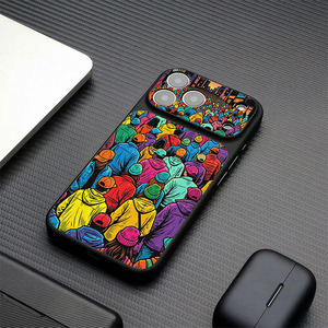 Men Retro Art Oil Painting PU Texture for Back Covers Luxury Big <b>Camera</b> Window Shockproof Case - Product Image 6