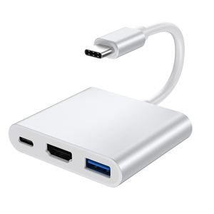 <span class=keywords><strong>3</strong></span> em 1 liga de alumínio USB C HUB 4K USB <span class=keywords><strong>3</strong></span>.0 Tipo C Adaptador para Celular PC Tipo-C para HDTV Conversor Brand New AC Output - Product Image 3
