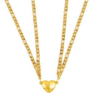 Nouveau style de collier d'amitié avec pendentif cœur magnétique, chaîne de clavicule, bijoux en acier inoxydable tendance pour les couples - Product Image 6