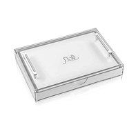 Plateau de service en acrylique transparent personnalisé, en forme carrée, en marbre, en plexiglas, avec couvercle, taille personnalisable pour la maison, l'hôtel, la restauration