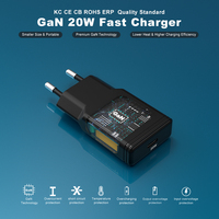 Chargeur de téléphone ultra fin Gan 20w pour iPhone Samsung, adaptateur de charge rapide portable, appareils mobiles, chargeur mural USB C 20w type C
