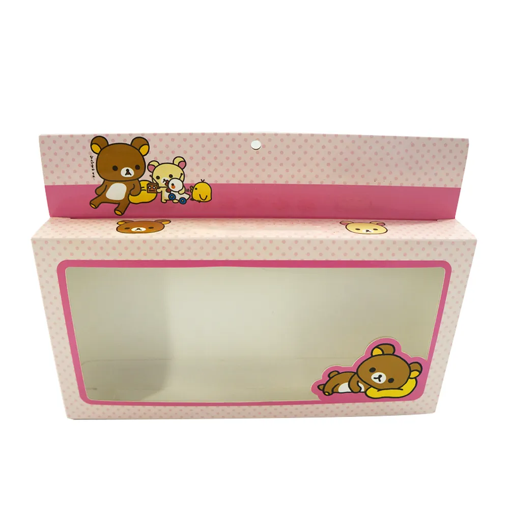Personalized Custom Logo Size Box Clear Pvc Window Doll Packaging Boxes