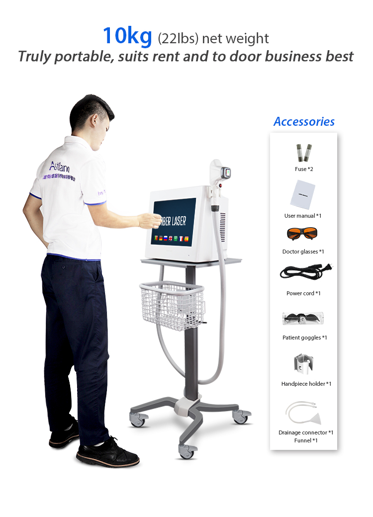 Portable Beauty Applicator 808nm Fiber Laser Hair Removal Machine With Ice Treatment