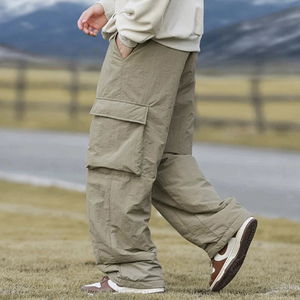 Pantalones cargo caqui ligeros pero gruesos y cálidos a prueba de viento resistentes al agua acolchados de invierno de gran tamaño - Product Image 3