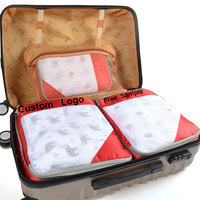 4 jeux de cubes d'emballage avec sac à chaussures Sacs de compression de voyage en nylon Organisateurs de bagages étanches Logo personnalisé Vente en gros