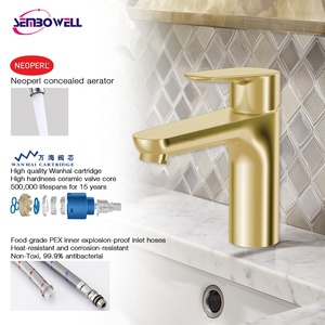 Nouveau Robinet Mitigeur de Lavabo en Acier Inoxydable, Monocommande, Eau Froide et Chaude, Robinet Estampé - Product Image 2