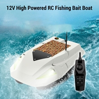 Bateau d'appâts de pêche RC haute puissance 12V double batteries 500m dispositif d'alimentation de pêche à distance