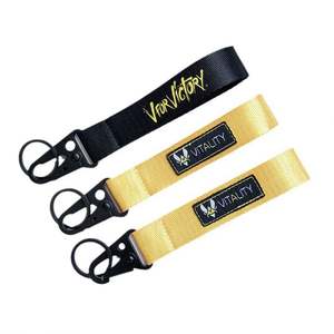 Custom Logo Printed Sublimation Strap Wrist Polyester Keychain Lanyard Embroidered Short <b>Key</b> <b>Chain</b> Woven Lanyards Wristlets - Product Image 5