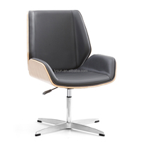 Chaise de visiteur de bureau au design traditionnel Lysun 4 étoiles avec pieds en aluminium et cuir synthétique PU pour invités