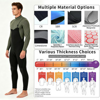 Combinaison de plongée intégrale personnalisée 3/2mm 4/3mm pour hommes et femmes, manches longues, fermeture éclair, néoprène CR, pour surf et apnée, combinaison de canyoning OEM