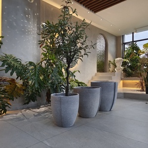 China Foshan Factory Large Size Clay Fibre Flower Pot Fiber Clay Garden Plant Pots for Outdoor & Indoor Decor for Floor Use - Product Image 3