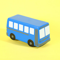 Balle anti-stress souple en forme de bus bleu, jouet anti-stress en mousse PU souple, dessin animé, transport, jouet promotionnel