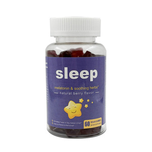 Gummies de mélatonine 3mg pour le sommeil, 60 unités, véganes, aux baies naturelles, L-Théanine, Camomille, Fleur de la Passion, Complément Herbal pour Adultes, OEM - Product Image 1