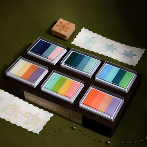 Four-Color Ink Pad Watercolor-Style Waterproof Quick-Dry Stamp Pad Stamp Companion for DIY Journaling & Decorative Stamp Art