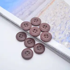 Custom Logo 15mm Resin Plastic 4-Hole Shirt Buttons for Children Sustainable round Shank Style with Plating Technique
