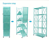 Étagères de rangement pliables, étagères de rangement pliantes, unité d'étagères métalliques pour garage, buanderie, étagère pliable portable