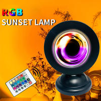 Projecteur de coucher de soleil LED RGB, lumière de nuit, télécommande, noir, 16 couleurs, décoration moderne pour salon et chambre
