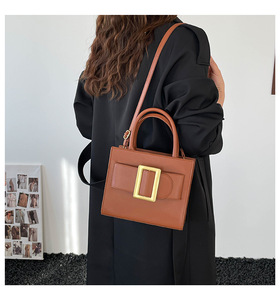 <span class=keywords><strong>Borsa</strong></span> Tote da Donna con Fibbia Quadrata e Manico Superiore, Classica <span class=keywords><strong>Borsa</strong></span> a Tracolla in <span class=keywords><strong>Pelle</strong></span> PU, <span class=keywords><strong>Borsa</strong></span> a Spalla Staccabile per Lavoro e Affari - Product Image 6