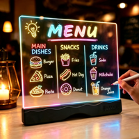 Tableau de dessin créatif simple à réflexion lumineuse, commande tactile LED, design minimaliste, 13 couleurs, matériau ABS, batterie rechargeable