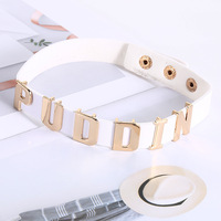 Collier Suicide Squad en cuir avec lettres, ras-de-cou Harley Quinn, chaîne de cou non conventionnelle, fabriqué au Zhejiang