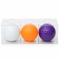 Balles de golf colorées à fossettes brillantes, emballage en tube transparent, couleurs néon mélangées, vente en gros, logo personnalisé