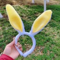 Oreilles de lapin en peluche pour Pâques, performance de la fête des enfants, couvre-chef à oreilles de lapin