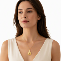 Collier pendentif rainuré personnalisé, chaîne en métal doré, bijoux pour femme, cadeau, tenue de soirée
