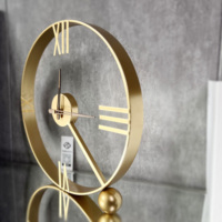Jam Meja Logam Nordik Emas Buatan Tangan 40cm, Seni Dekorasi Rumah Sederhana Modern dari Besi, Hadiah, Dropshipping DDP WEEE