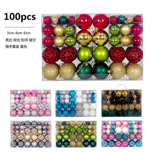 Fournitures de décoration de Noël 2024 décoration de boule de Noël 100 pièces or ornements d'arbre suspendus de Noël pendentif de fenêtre - Product Image 2
