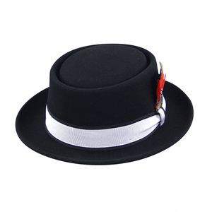 Chapeau <span class=keywords><strong>Porkpie</strong></span> Classique LiHua Nouvelle Arrivée OEM en Feutre 100% Laine Australienne pour Femme et Homme – Chapeaux Formels Unisexe pour Sports Décontractés et Activités de Plein Air - Product Image 1