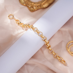 PCX đồ trang sức 18K Vàng Vòng đeo tay rắn rỗng dày O hình dạng liên kết người đàn ông rắn chuỗi chuyển đổi <span class=keywords><strong>Clasp</strong></span> 5mm 7mm 9mm chiều rộng Quà Tặng engagements - Product Image 4