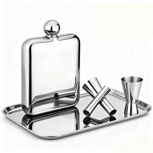 Botella de Titanio Ultraligera de 6 fl oz/170 ml, Cantimplora Ligera y Compacta para Campamento al Aire Libre con Estuche de Cuero y Embudo - Product Image 3