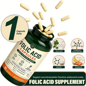 Cápsulas de Ácido Fólico de Marca Privada, Compuesto de Colina e Inositol, Micronutrientes, Soporte Nutricional Diario <span class=keywords><strong>para</strong></span> el Tejido Nervioso y la Energía - Product Image 2