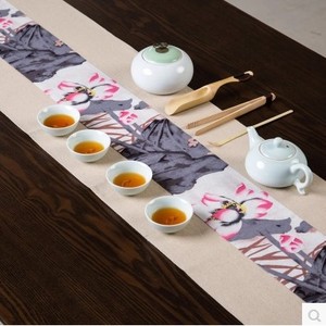 Chemin de table en lin, style traditionnel, lavable, accessoire pour cérémonie du thé, origine Anji, entretien lavage à la main - Product Image 4