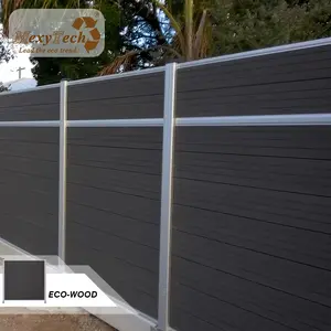 Euro resistente al viento Wpc decorativo Wpc esgrima compuesta de madera esgrima Metal aluminio jardín