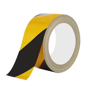 Cinta Adhesiva de Seguridad para Cruce Peatonal, Color Amarillo, Negro y Rojo, con Diseño de Cebra, de PVC, para Marcado de Piso, Aislamiento de Alarmas de Incendio - Product Image 5