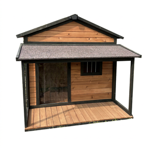 Casa de Perro Moderna de Lujo en Madera, Impermeable, para Exteriores, con Piso Elevado, Fácil de Limpiar, para Todas las Estaciones - Product Image 1